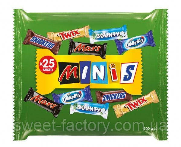 Шоколадні батончики Minis Mix 500g