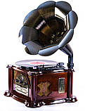 Ретро програвач вінілу "Грамофон Сінатра", колір вишня (багатофункціональний музичний центр), фото 2
