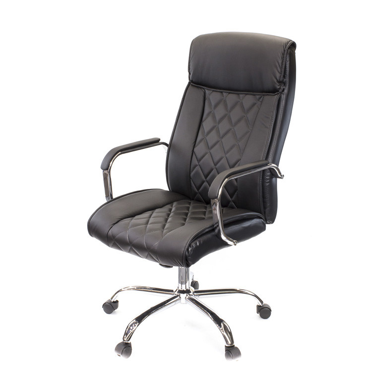 Крісло офісне Віконт хром механізм Anyfix екошкіра Чорна (АКЛАС-ТМ)