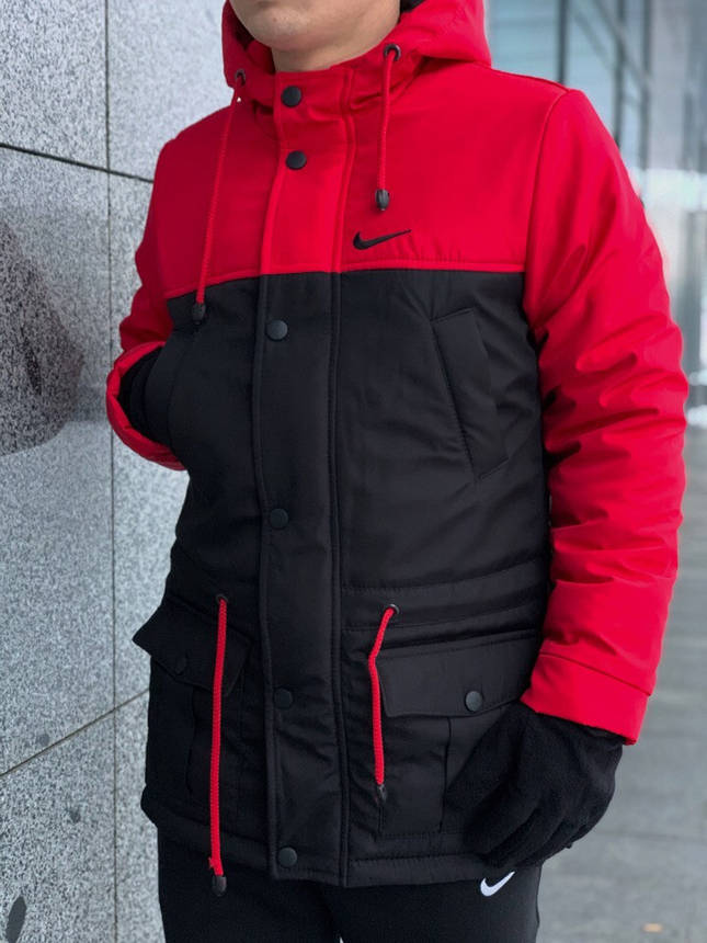 Парку Nike Зимова чоловіча курька червона чорна найк, фото 2