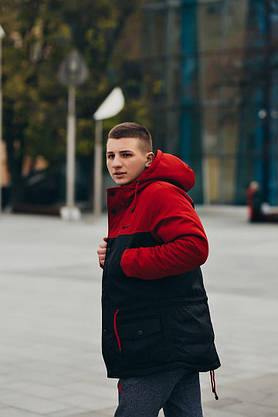 Парку Nike Зимова чоловіча курька червона чорна найк, фото 3