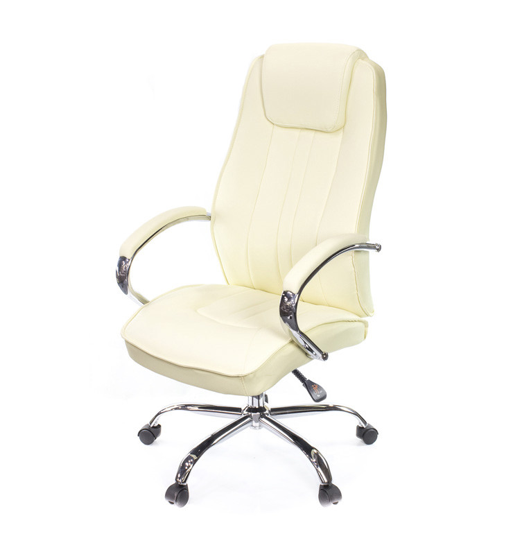 Крісло офісне Глорія хром механізм Anyfix екошкіра Бежева (АКЛАС-ТМ)