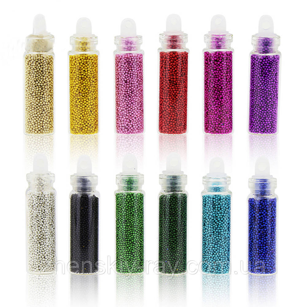 Бульйонки для дизайну нігтів у колбочках, 12 шт.