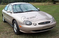 Стекло ветровое (лобовое) Ford Taurus/Sable (USA) (Седан) (1995-2007), BENSON, Ветровое зелен. полоса голуб.