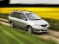 Стекло ветровое (лобовое) Mazda MPV (Минивен) (2000-2006), BENSON, Ветровое зелен. полоса голуб. молдинг,