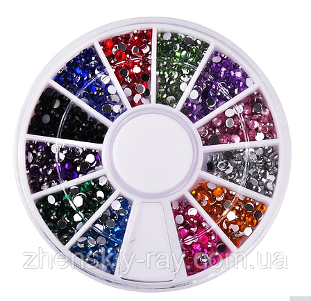 Камінці для нігтів різнобарвні, фото 1