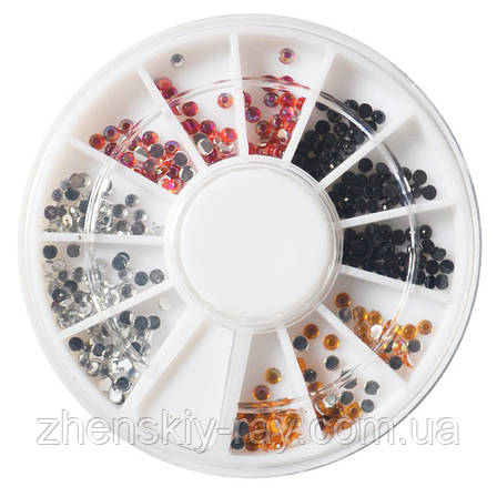 Стрази для нігтів в карусельці (4 кольора), фото 1
