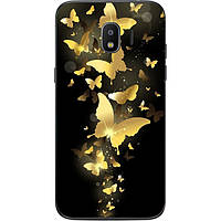 Чохол силіконовий для Samsung J2 Core Galaxy J260 з малюнком Золоті Метелики