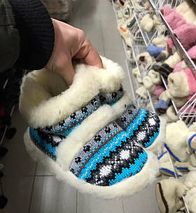 Чуні дитячі з овчини, панчохи з овечої вовни