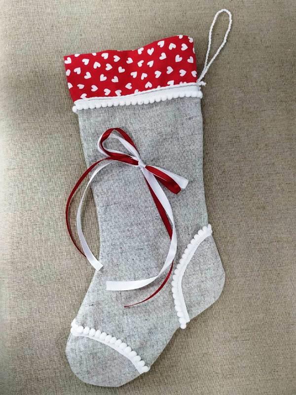 НЧ-11. Новорічний чобіток з льону. Готовий виріб., фото 1