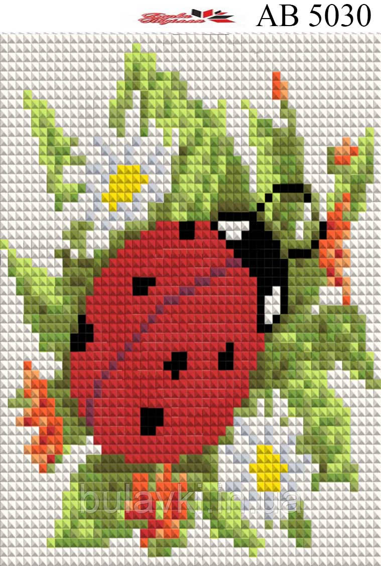 Алмазна вишивка АВ 5030 Божа корівка (повна зашивання)