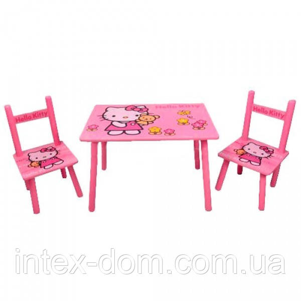 Набір дитячих меблів Столик + 2 стільчика «Кітті» м 0293 КИЇВ