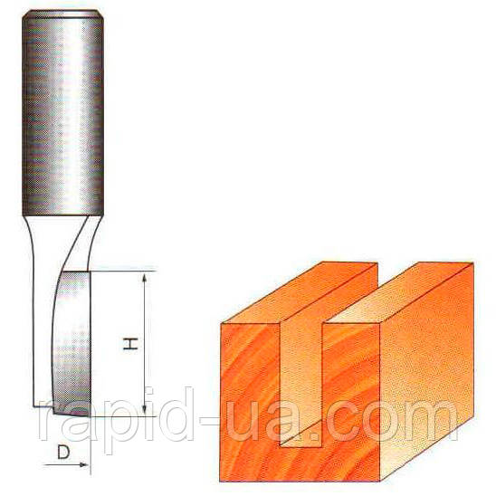 Фреза ГЛОБУС 1001 d6 D3 h12 пазова пряма