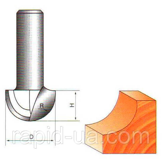 Фреза ГЛОБУС 1005 d6 D8 h6 пазова галтельна