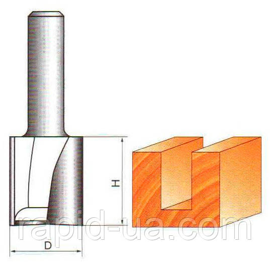 Фреза ГЛОБУС 1007 d12 D18 L120 h40 пазова пряма