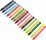 Олівці воскові Faber Castell 24 кольори (4 флуорисцентні) 75 мм., фото 3