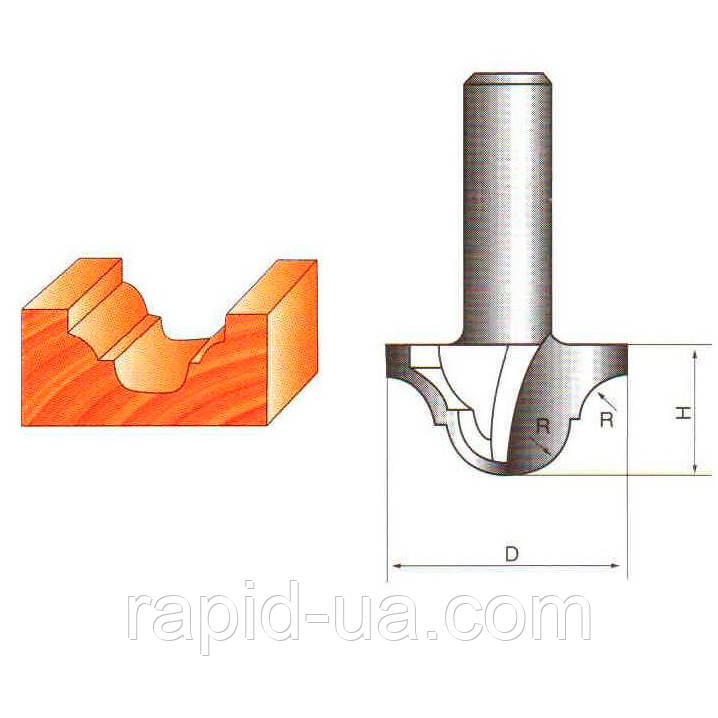 Фреза ГЛОБУС 2051 D36 d8 h20 R8 пазова фасонна