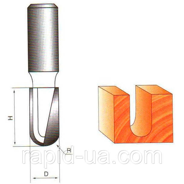 Фреза ГЛОБУС 1012 d12 D18 h40 L120 пазова галтельна