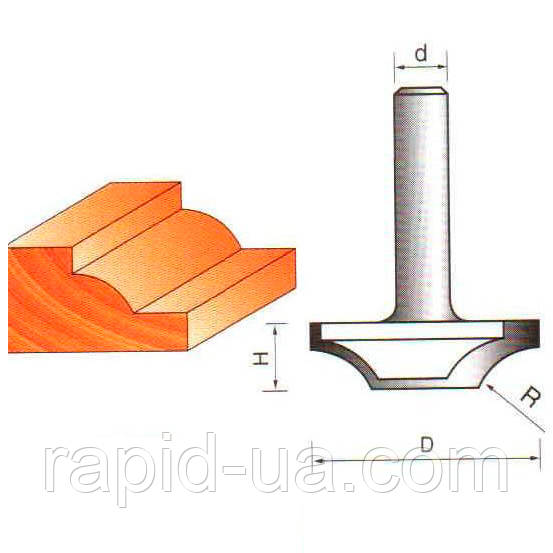 Фреза ГЛОБУС 2156 D28 d8 h8 R8 пазова фасонна
