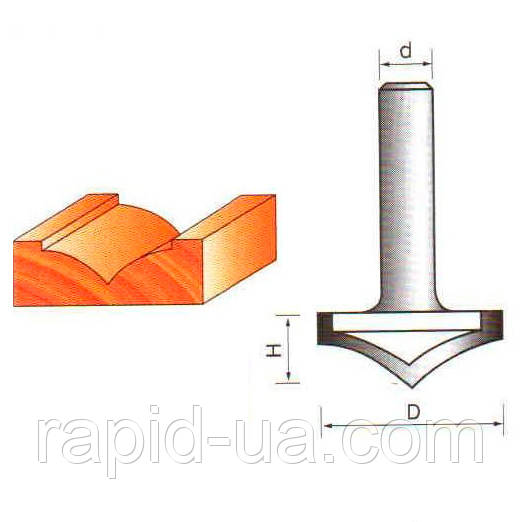Фреза ГЛОБУС 2157 D50 d8 h16 пазова фасонна