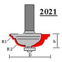 Фреза ГЛОБУС 2021 D46 d8 h18 R4/10 кромочная калевочная с нижним подшипником