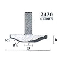 Фреза ГЛОБУС 2430 D40 d8 h10 фигирейная горизонтальна