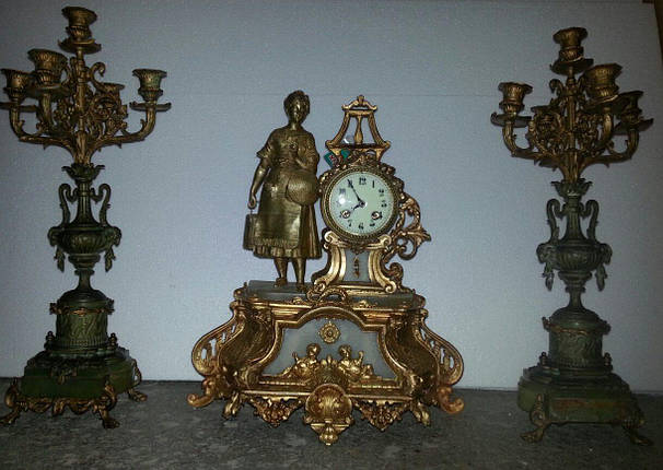 Каминные часы с канделябрами  кон. 19-го века, Австрия, фото 2