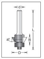 Кромочная Фреза конусна DIMAR D15.9 h6.35 a15 d8 нижній підшипник