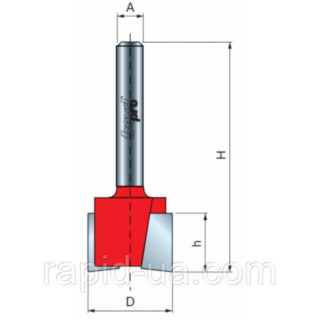 Фреза Freud 16-10006 D12.7 l12.5 L50.8 пазова пряма