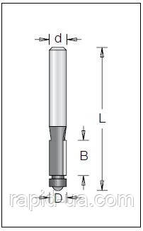 Кромочная Фреза пряма з нижнім підшипником DIMAR D6.35 h12.7 d6