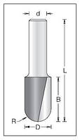 Фреза пазовая галтельная DIMAR R2.4 D4.8 h12.7 d8