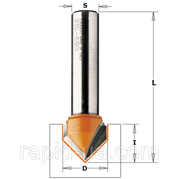 Фреза пазова d12 D31.7 L63.5 h16 O90 V-образна 90 СМТ 915.817.11