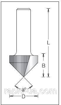 Фреза V-подібна (гравірувальна) DIMAR D19.1 a90 d8