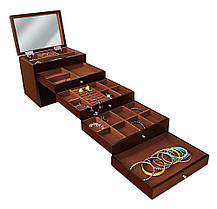 Скринька для ювелірних прикрас, біжутерії Коричнева, фото 2