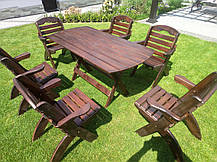 Садові меблі стіл і крісла 6 штук з масиву сосни, Відео ютуб, фото 5