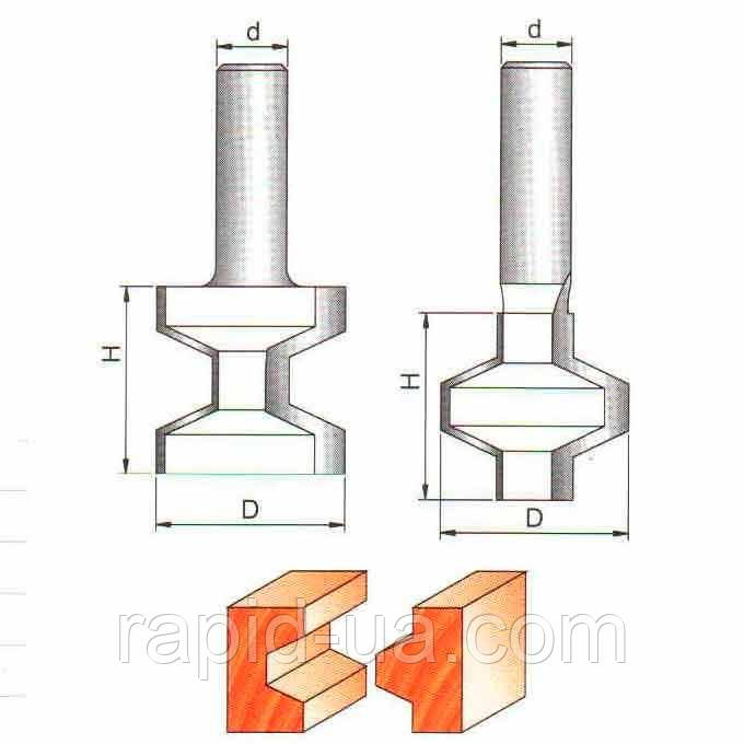 Набір фрез ГЛОБУС 3511set D32 d12 h32 пазошиповых