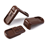 Кутовий замок для ящиків з двома кнопками. Коричневий (03140), фото 3