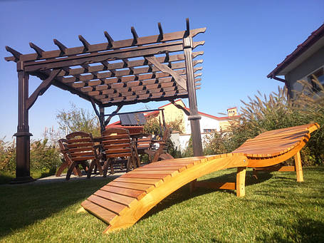 Дерев'яний лежак - шезлонг ERGO (дерево черешня), фото 1