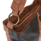 Сумка повсякденна (шопер) Laskara Жіноча сумка з якісного шкірозамінника LASKARA LK10203-choco-camel, фото 8