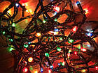 Світлодіодна новорічна гірлянда 3 м, 100LED різнобарвна, чорний дріт, фото 3