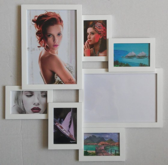 Рамка з портретами 7 фото (дерево) 62*62 см ( фоторамка колаж ) ФР0021