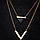 Модний кулон у формі подвійного трикутника з ювелірного сплаву (код 0092), фото 5