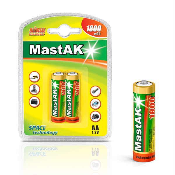 Акумулятор "пальчиковий" MastAK AA 1,2 v 1800mAh ( Ni-Mh ), фото 1
