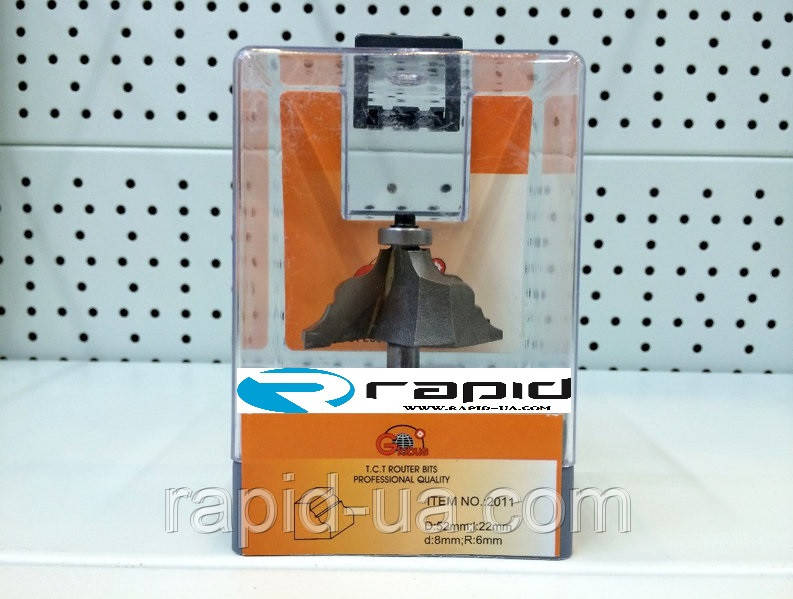 Фреза ГЛОБУС 2011 D52 d8 h22 R6 кромочная калевочная