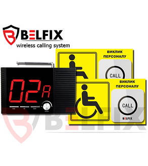 Комплект 2-x кнопок виклику для інвалідів + табло BELFIX-SET-HELP 4, фото 1