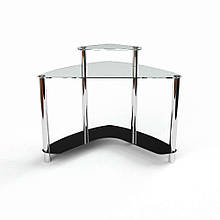 Скляний кутовий комп'ютерний стіл Софт БЦ-стіл