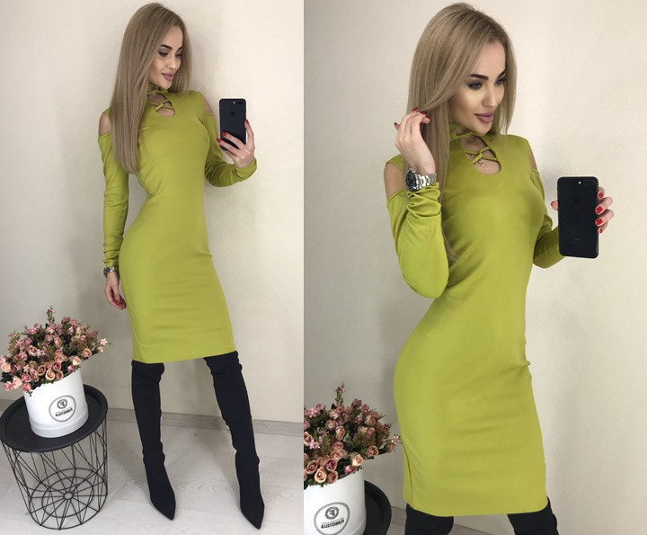 Стильне плаття міні "Оливка" Angelo Style, фото 1