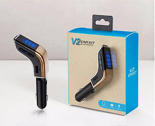 FM модулятор V2 Bluetooth (Gold)