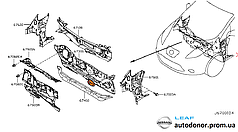 Заглушка моторного щита металевого Nissan Leaf ZE0 / AZE0 (10-17) F7300-3NAMA