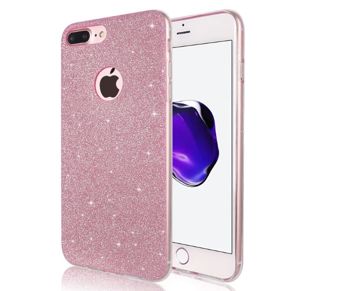 Силіконовий чохол з блискітками до Iphone 7 Plus/ 8 Plus